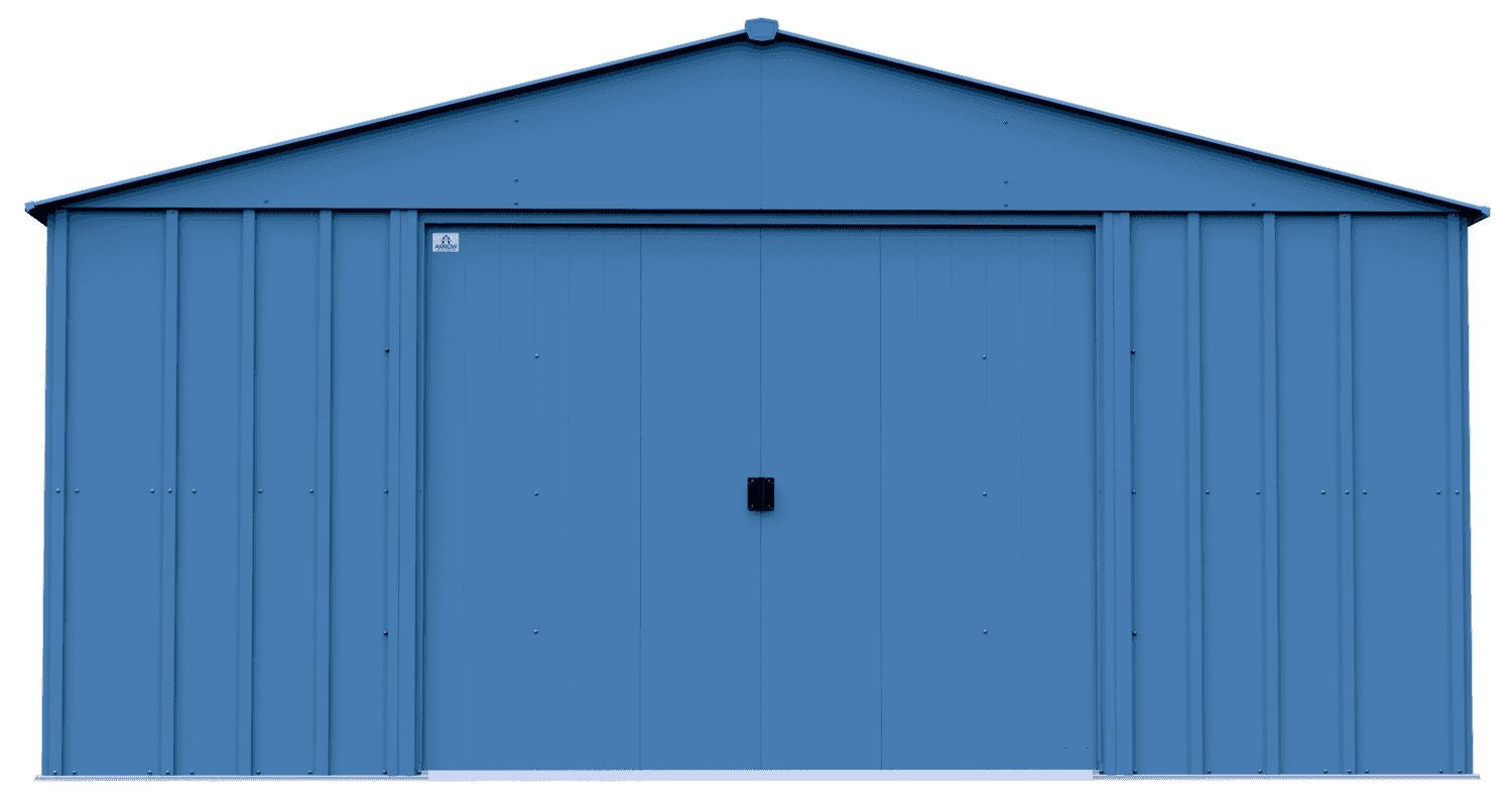 Classic 14x14-ft Blue Grey Corrosion-Resistant Steel Shed N2D8 - product image 1