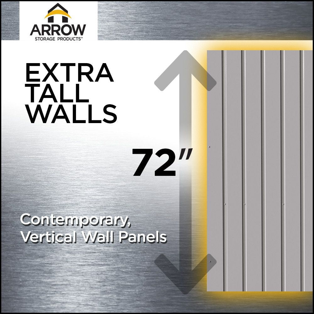 Elite 14x12-ft Cool Grey Weather-Resistant Steel Shed W6F8 - product image 6