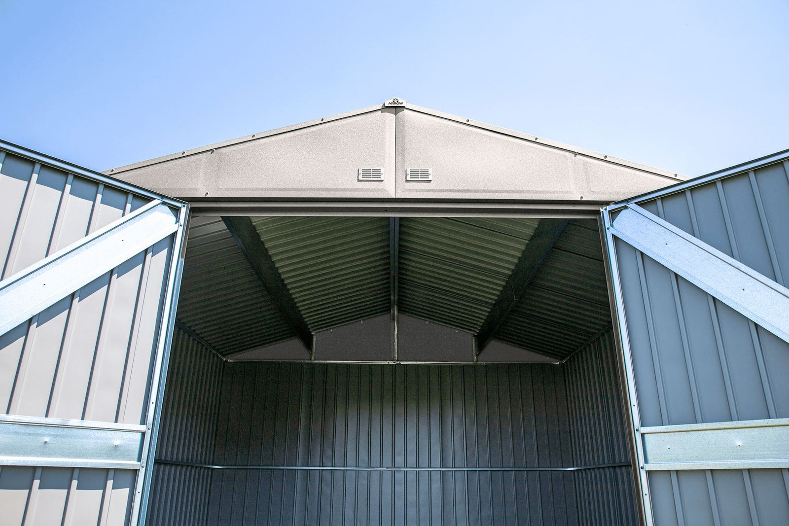 Elite 14x14-ft Cool Grey Corrosion-Resistant Steel Storage Shed P0E6 - product image 8