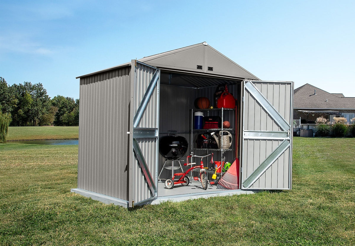 Elite Steel Storage Shed with Pent Roof, Cool Grey, 8-ft x 6-ft V8E8 - product image 3