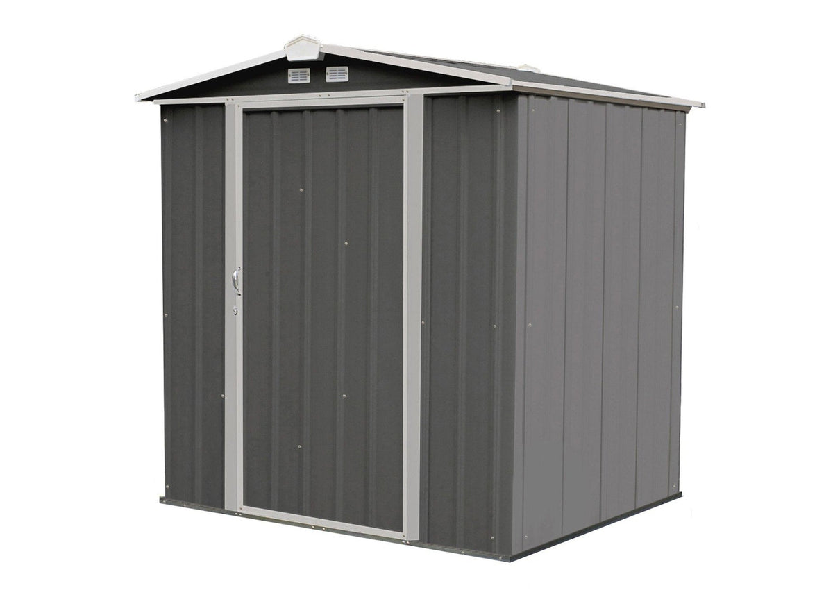 EZEE Galvanized Steel Storage Shed with Low Gable Roof, Charcoal/Cream, 6-ft x 5-ft Q2U5 - product image 1