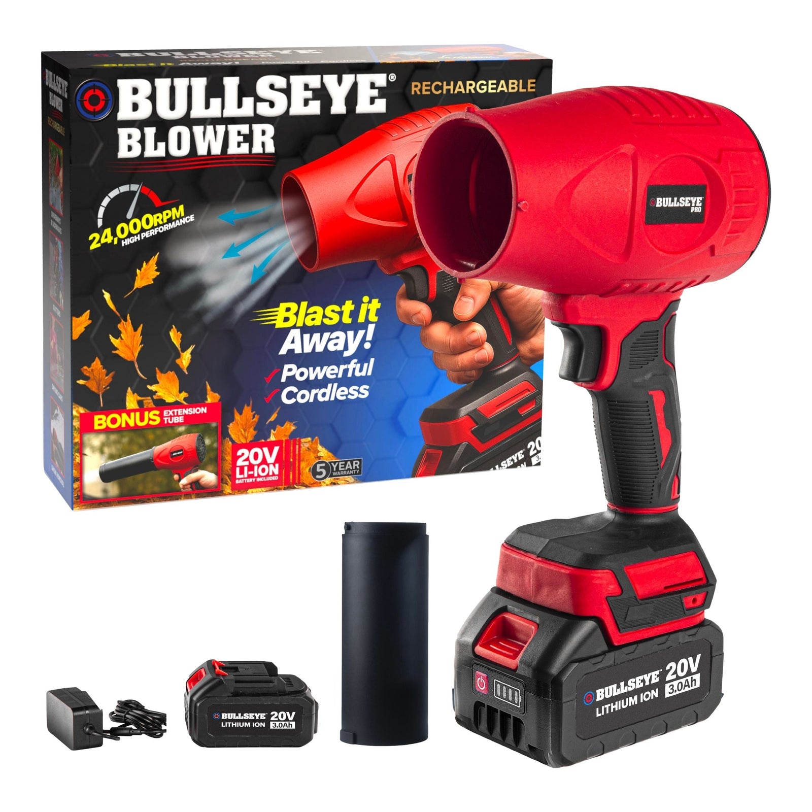 Bullseye 20V Cordless Rechargeable Handheld Leaf Blower S3P4 - product image 1