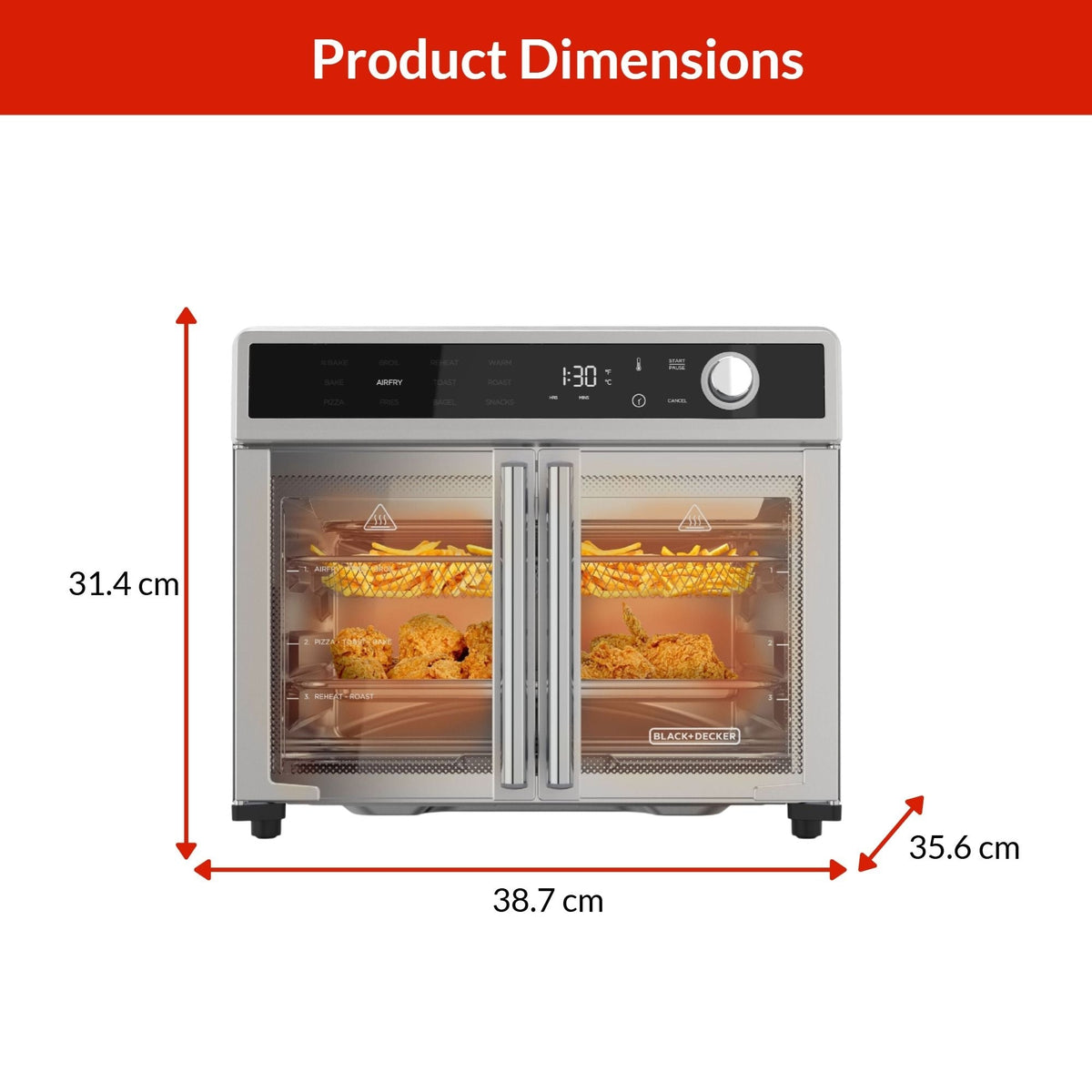12-in-1 French Door Digital Countertop Convection Oven with Air Fry, 6-Slices X5F2 - product image 2