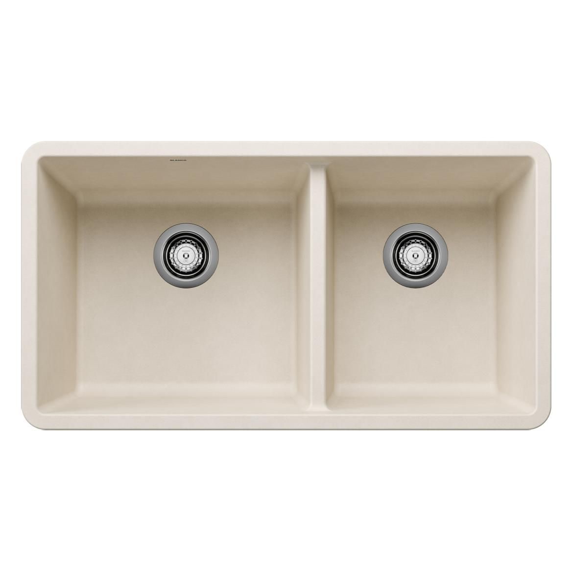 Precis SILGRANIT 33-in 60/40 Double Bowl Undermount Kitchen Sink, Soft White B1V2 - product image 1