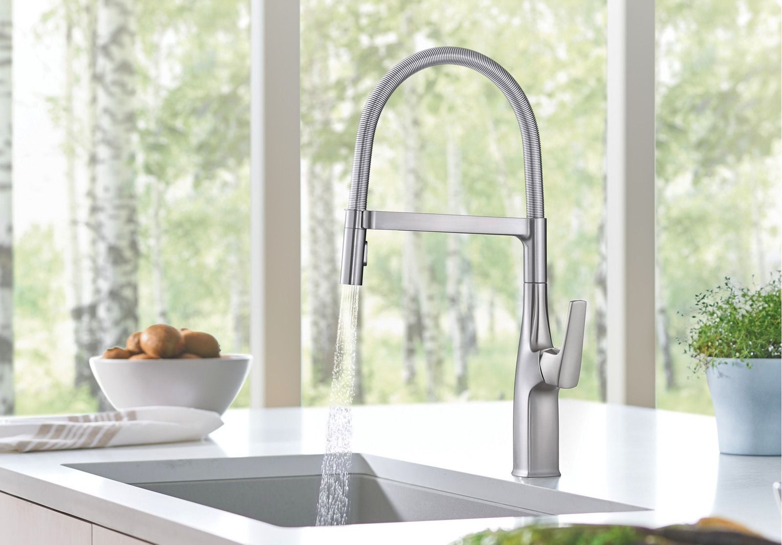 Rivana Semi-Pro Pull-Down Dual-Spray Kitchen Faucet, PVD Steel M8X4 - product image 2