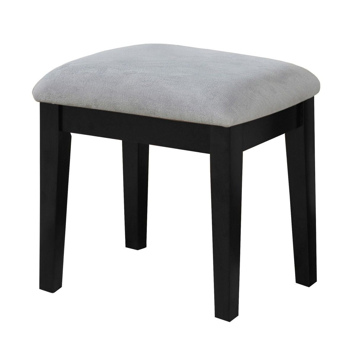 Lynn 1-Drawer Black Dressing Table Makeup Vanity Set with Stool and Mirror V5A1 - product image 1
