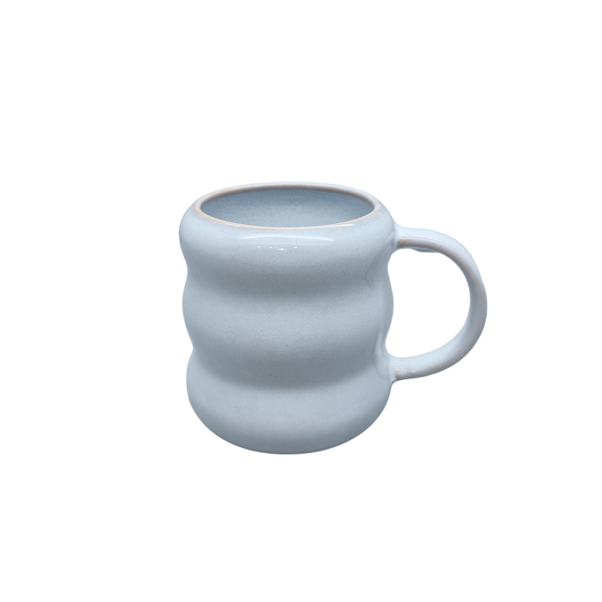 Durable Stoneware Ripple Mug, White, 14-oz M2U8 - product image 1