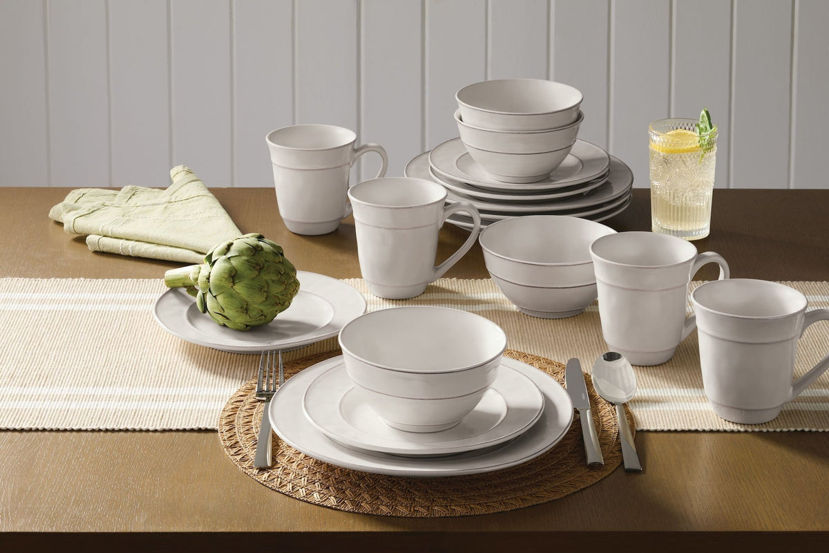 Gablehurst Stoneware Dinnerware Set with Mugs, Serves 4, 16-pc, Cream Reactive Glaze D5L0 - product image 4