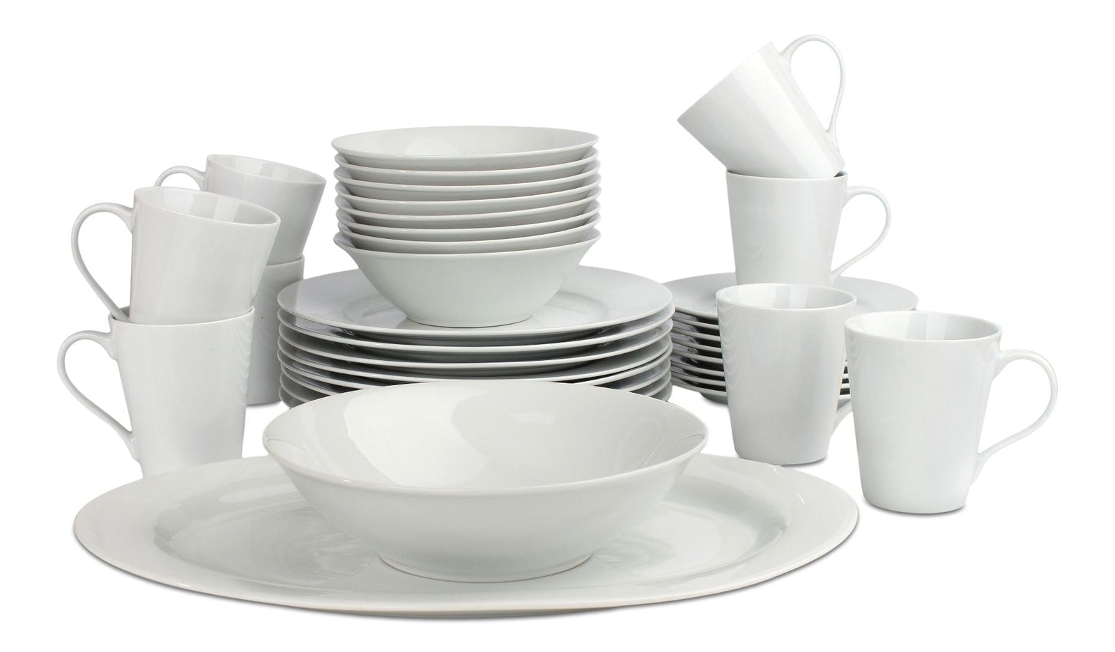 Lauren 34pc Porcelain Dinnerware Set, Serves 8, White Z7T2 - product image 1