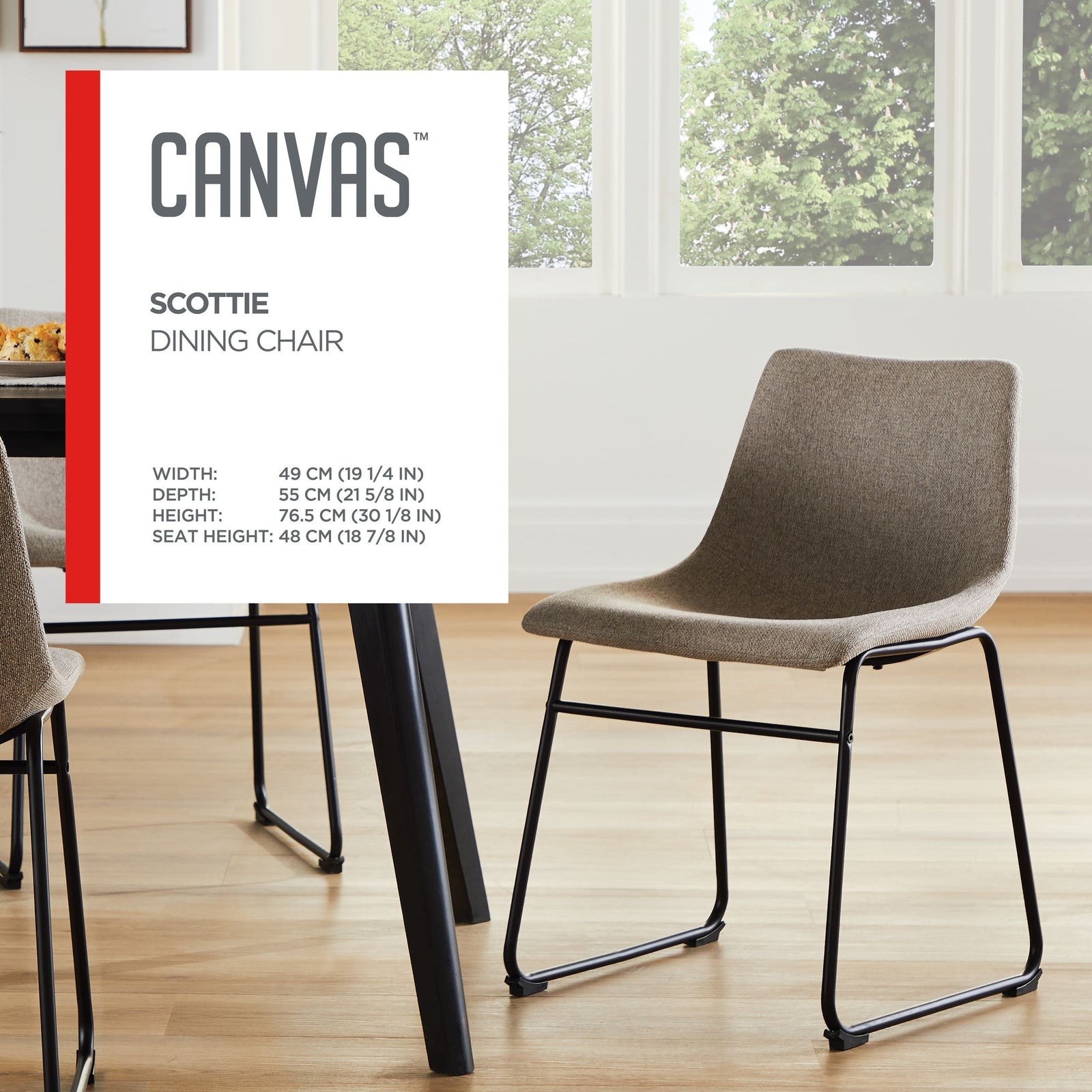 Scottie Modern Fabric Dining Chair, Dark Grey G6S9 - product image 5