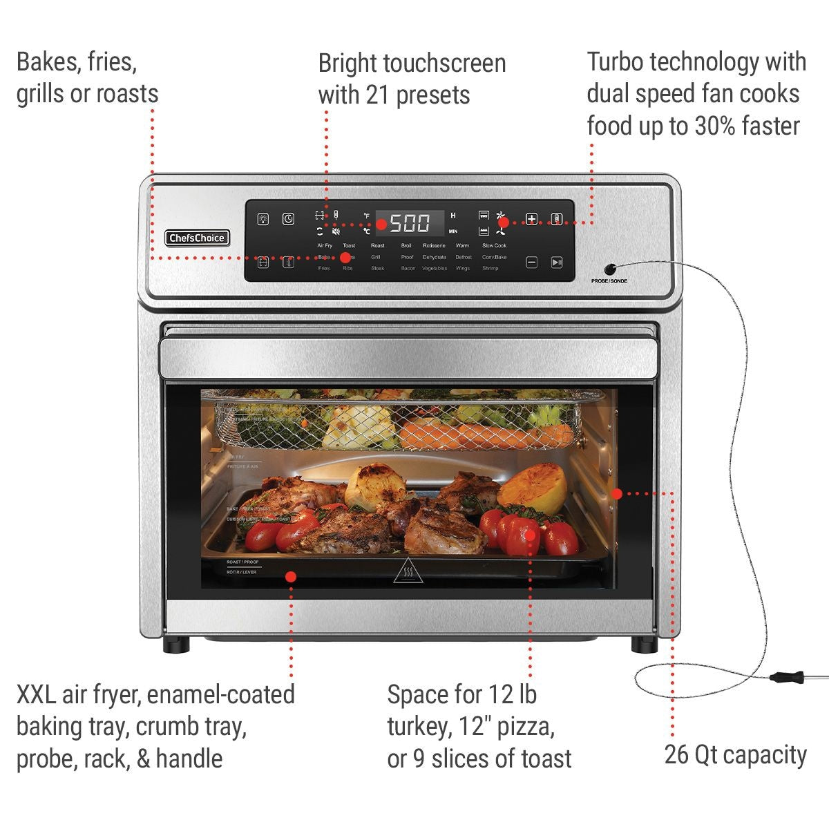 Performance Digital Air Fryer with Smart Probe, 26-qt C1B5 - product image 2