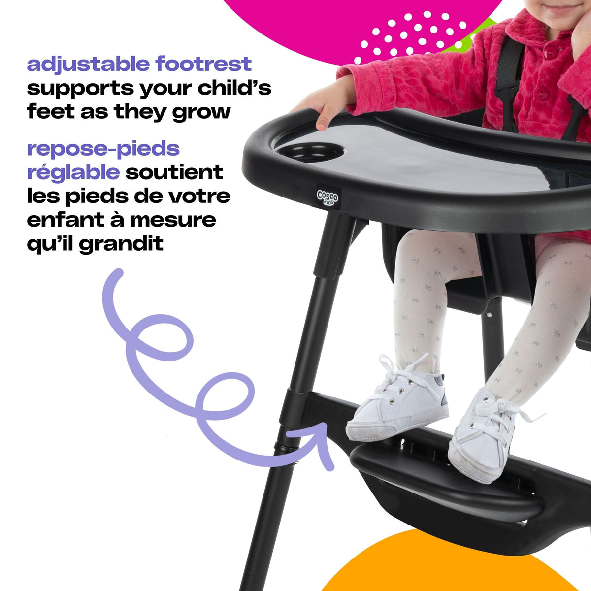 Black Canteen High Chair with Adjustable Footrest Y1F7 - product image 1
