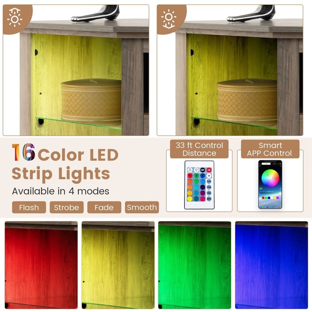 Fireplace TV Stand with Led Lights and 18" B6T6 - product image 7