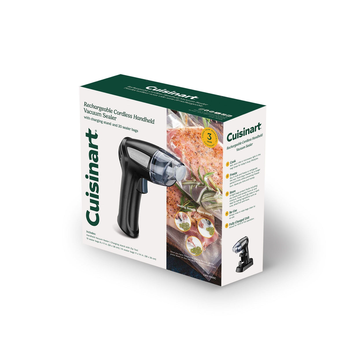 Cordless Handheld Vacuum Sealer with 20 Bags, Black L0D0 - product image 1