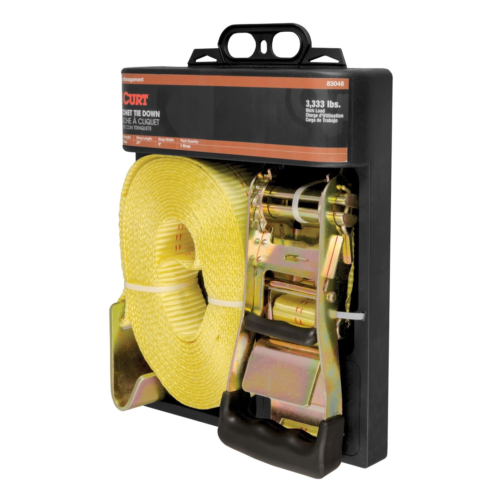 83048 27-ft Yellow Cargo Strap with Flat Hooks (3,333-lb) R9V3 - product image 2