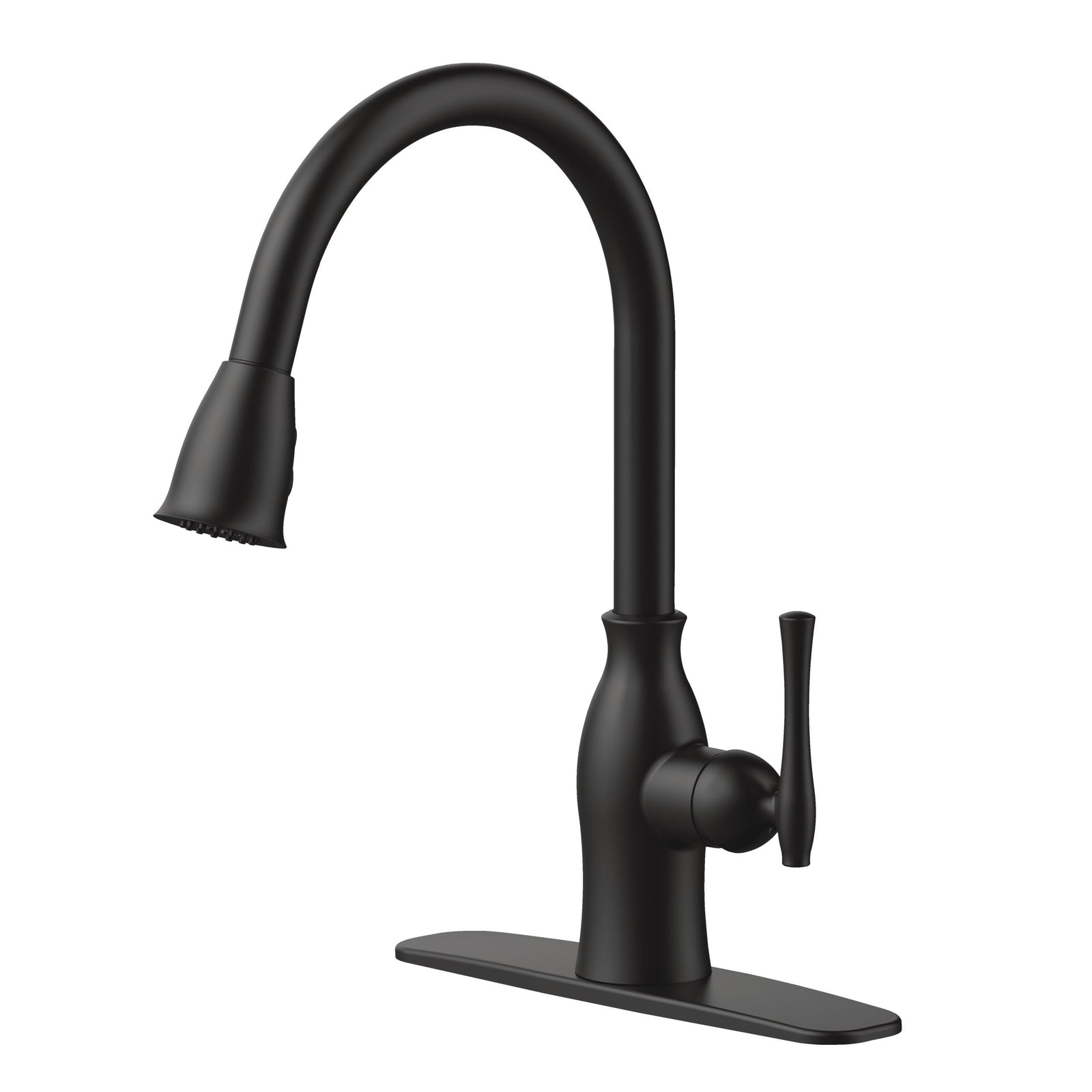 Lisa 1-Handle Pull-Down Kitchen Faucet, Matte Black W1P7 - product image 1
