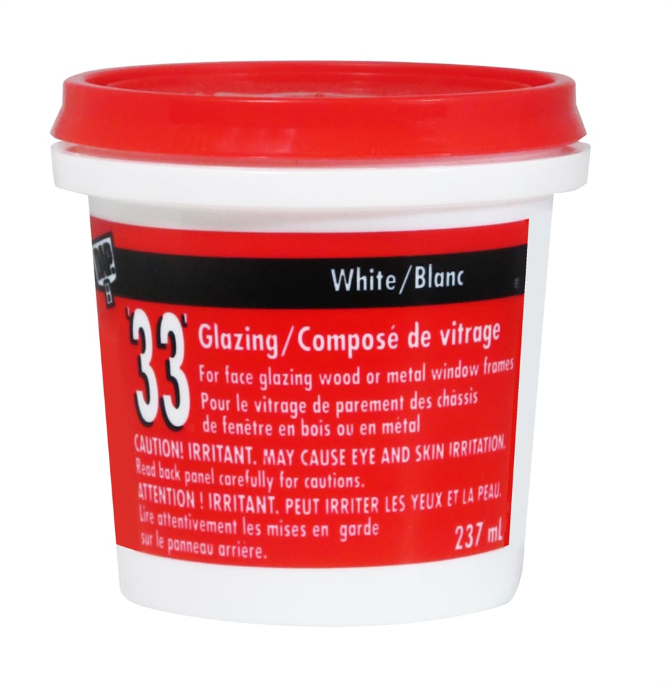 33 Glazing Putty Sealant For Wood & Metal Window Frames, Crack-Proof, White, 273-mL A3P4 - product image 1