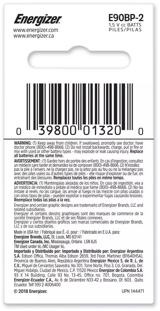 2-pk E90 1.5V / 1.5 Volt N Size Alkaline Batteries, Long Lasting V3E5 - product image 2