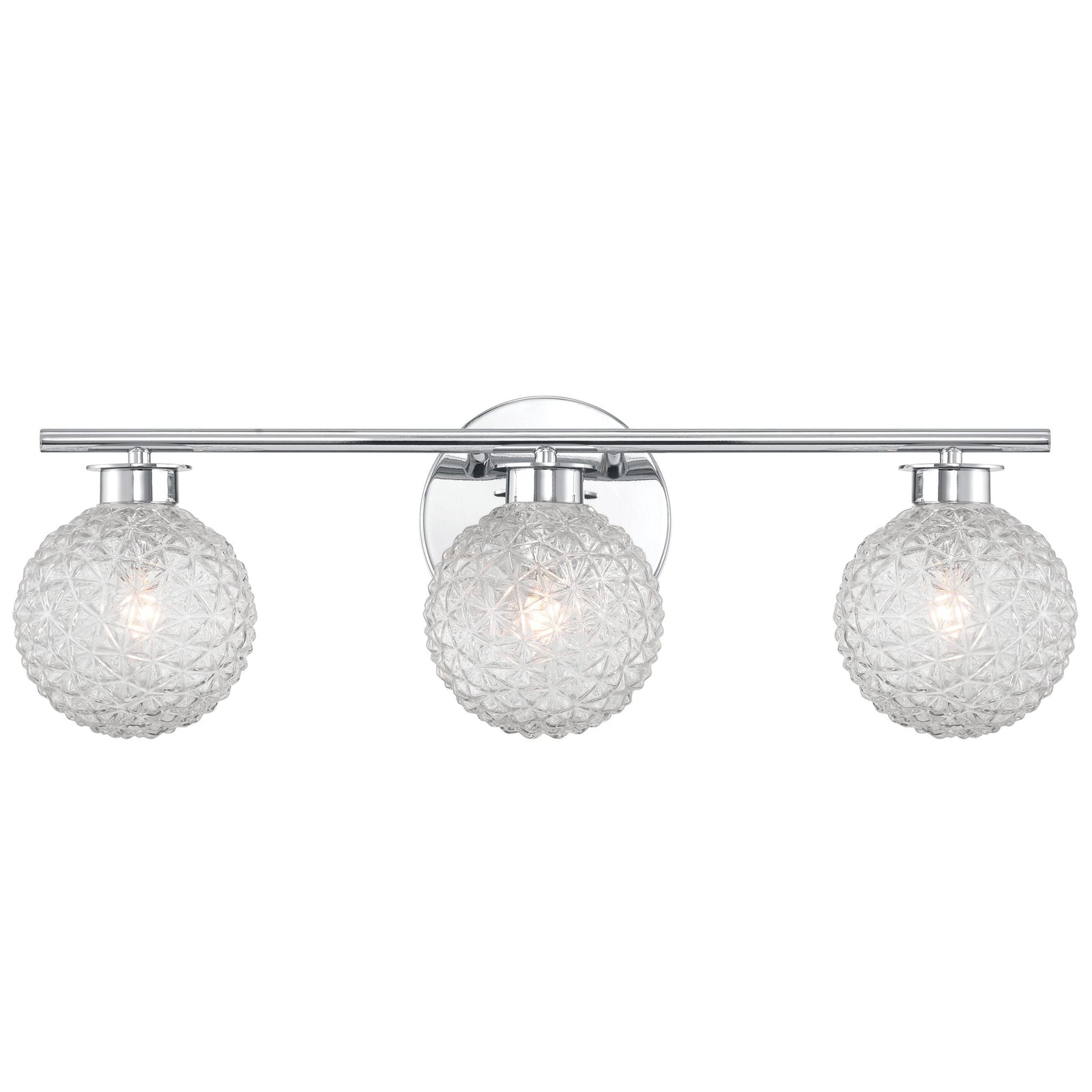 3-Light Chrome Vanity Light with Diamond Shades B9A9 - product image 2