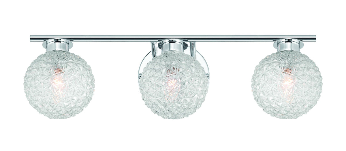 3-Light Chrome Vanity Light with Diamond Shades S0V9 - product image 4