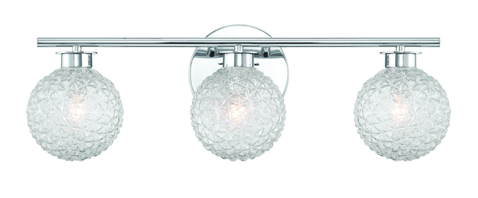 3-Light Chrome Vanity Light with Diamond Shades S0V9 - product image 5