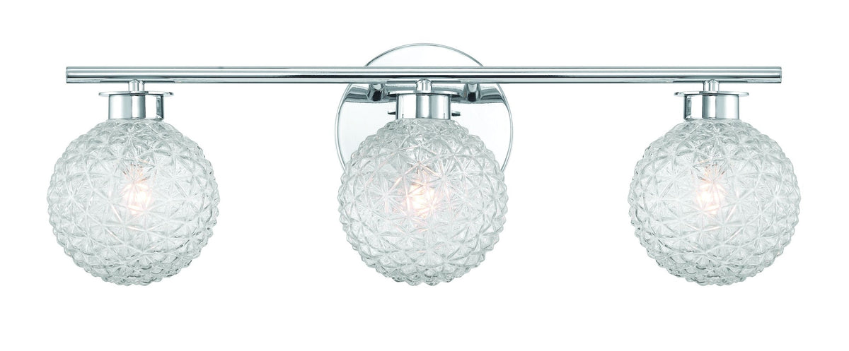 3-Light Chrome Vanity Light with Diamond Shades S0V9 - product image 6