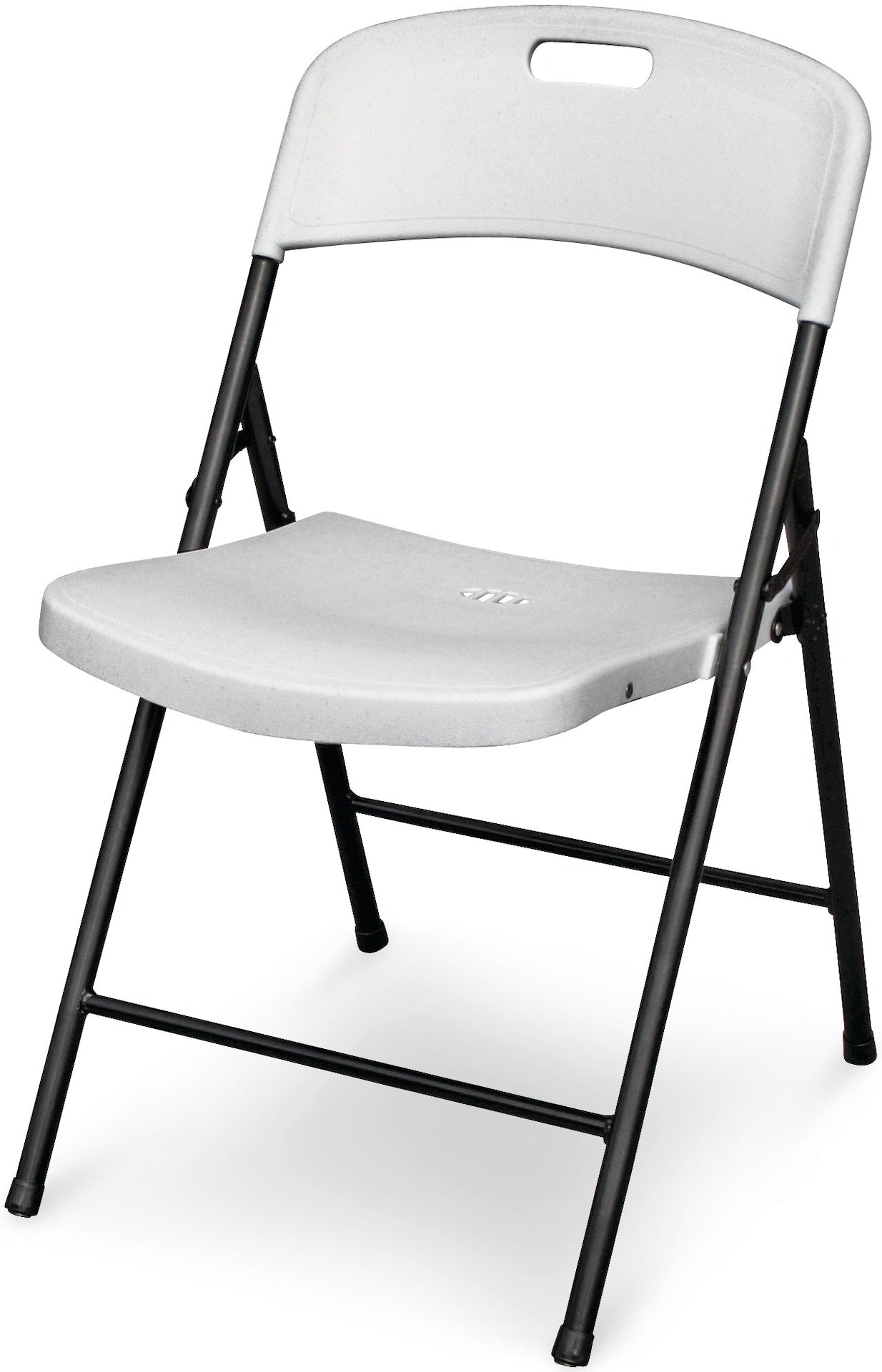 Portable Indoor/Outdoor Contoured Plastic & Metal Folding Chair, White K7G9 - product image 1