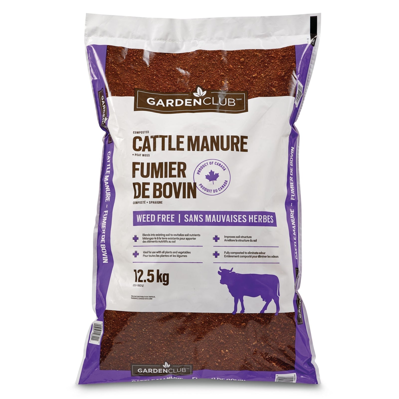 Garden Club Composted Cattle Manure/Fertilizer, Weed Free,12.5-kg A2B2 - product image 1