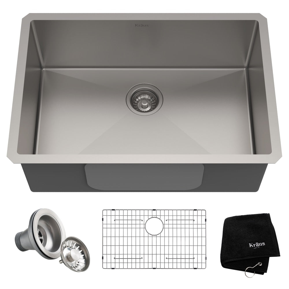 Standard PRO Undermount Stainless Steel Single Bowl Kitchen Sink, 28x19x10-in T6Q6 - product image 1