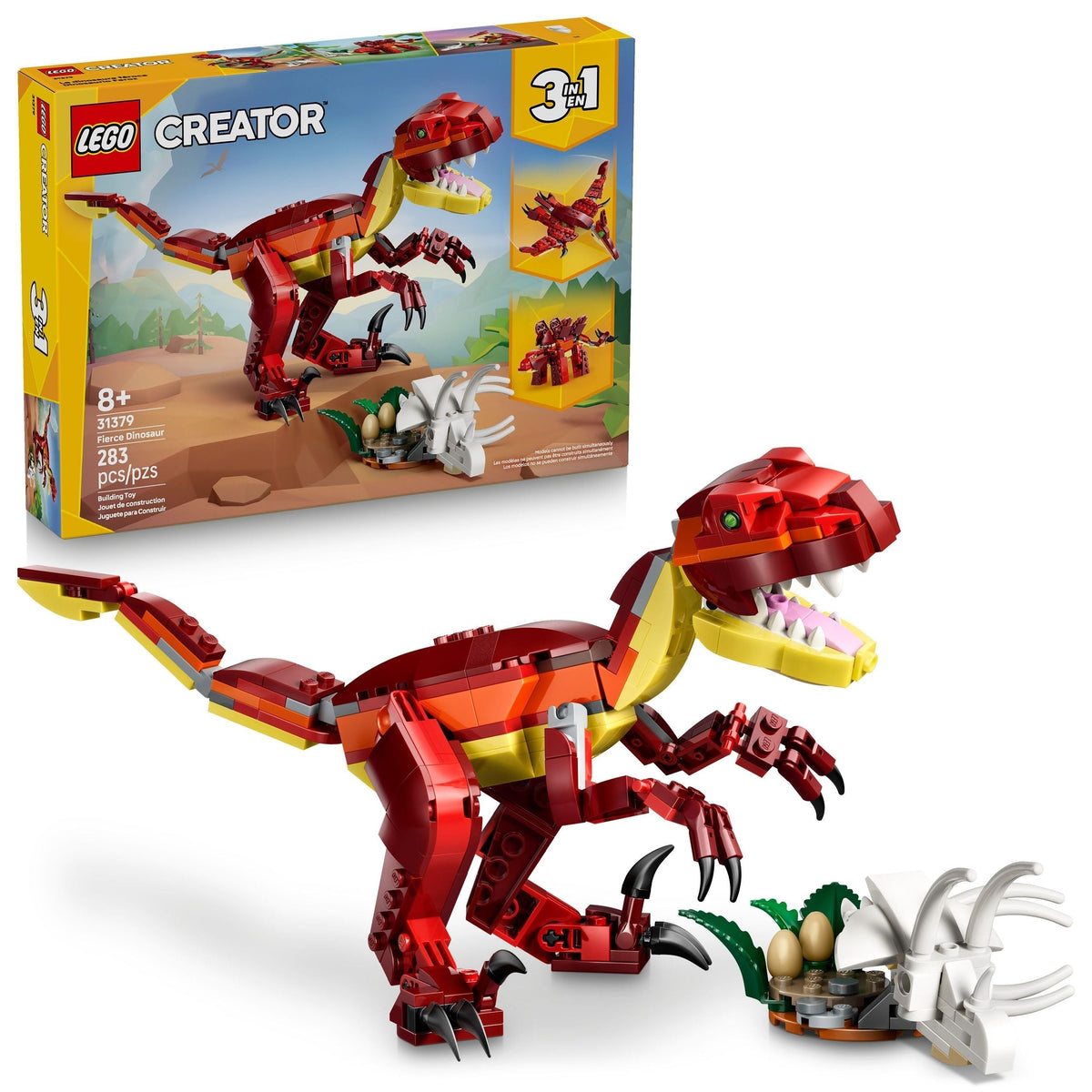 Creator 3-in-1 Fierce Dinosaur Toy Building Set - 31379, 283-pcs, Ages 8+ U5C1 - product image 1