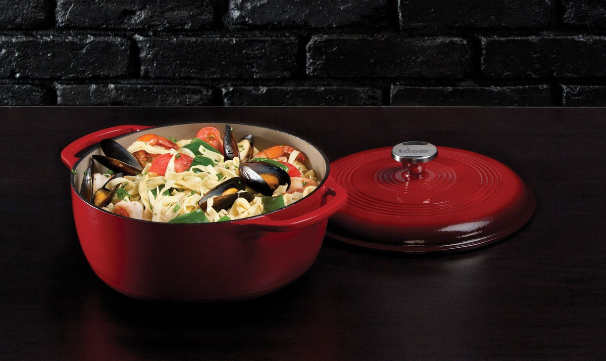 Enamel Cast Iron Dutch Oven, Red, 6-qt E1M8 - product image 7