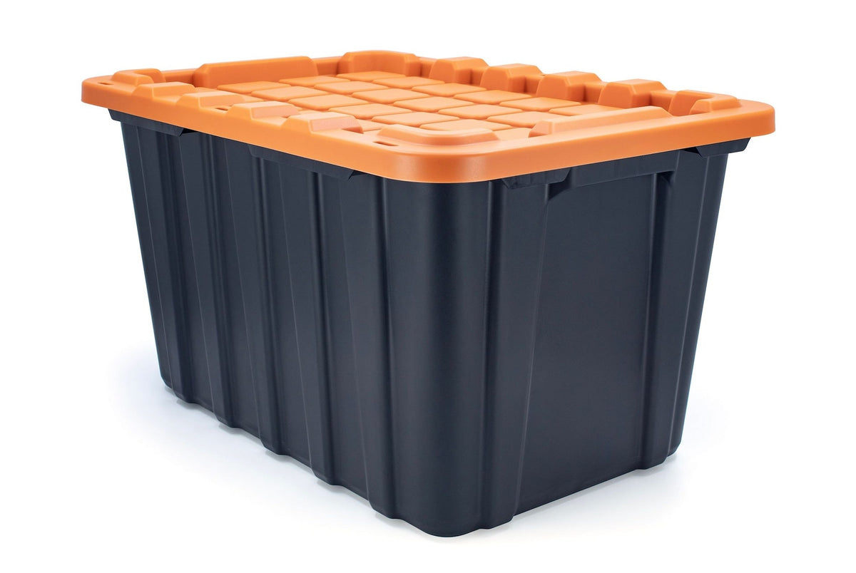 102-L Heavy-Duty Orange/Black Storage Tote E1V2 - product image 1
