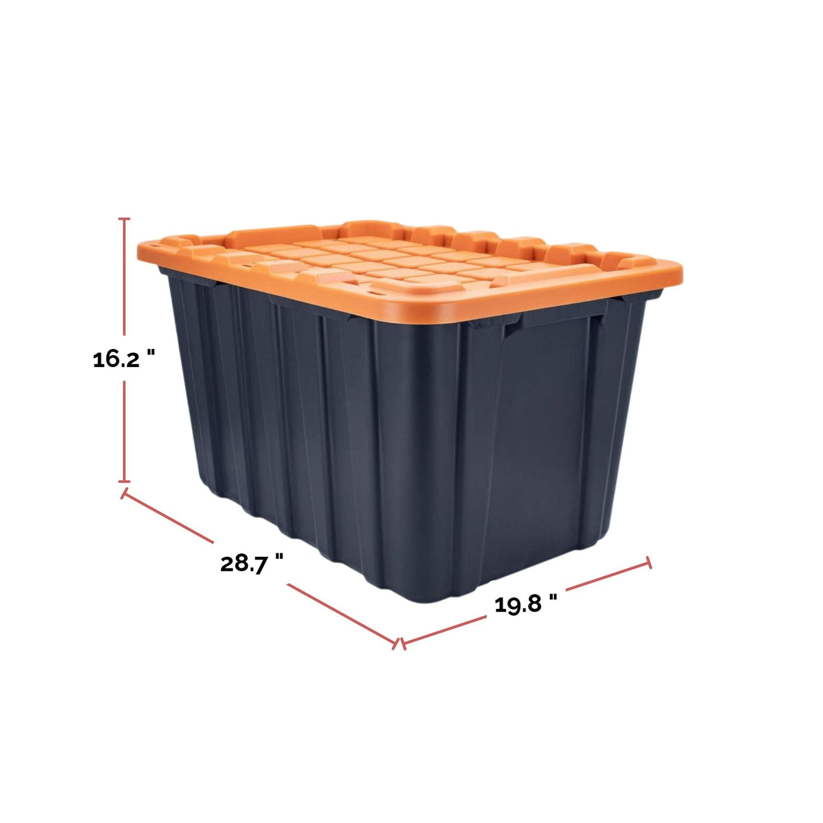 102-L Heavy-Duty Orange/Black Storage Tote E1V2 - product image 5