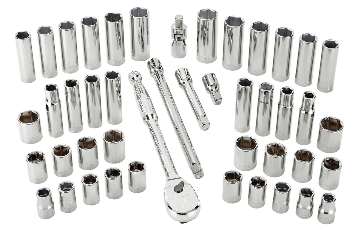 1/2-in Drive Professional Grade Socket Set, 45-pc, SAE/Metric, CRV, Nickel-Chrome Plating K1L6 - product image 6