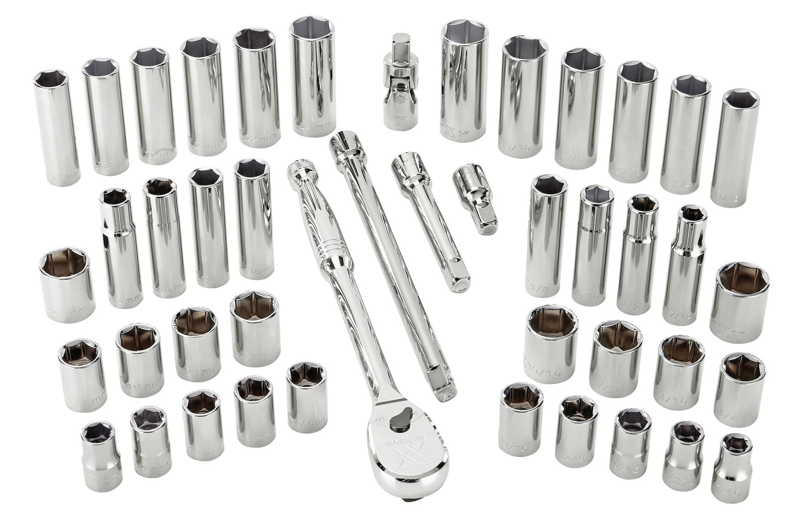 1/2-in Drive Professional Grade Socket Set, 45-pc, SAE/Metric, CRV, Nickel-Chrome Plating O3O0 - product image 6