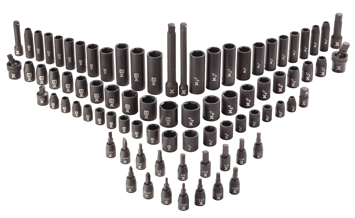 3/8-in & 1/2-in Drive Professional Grade Impact Socket Set, 83-pc, CRMO R0H1 - product image 7