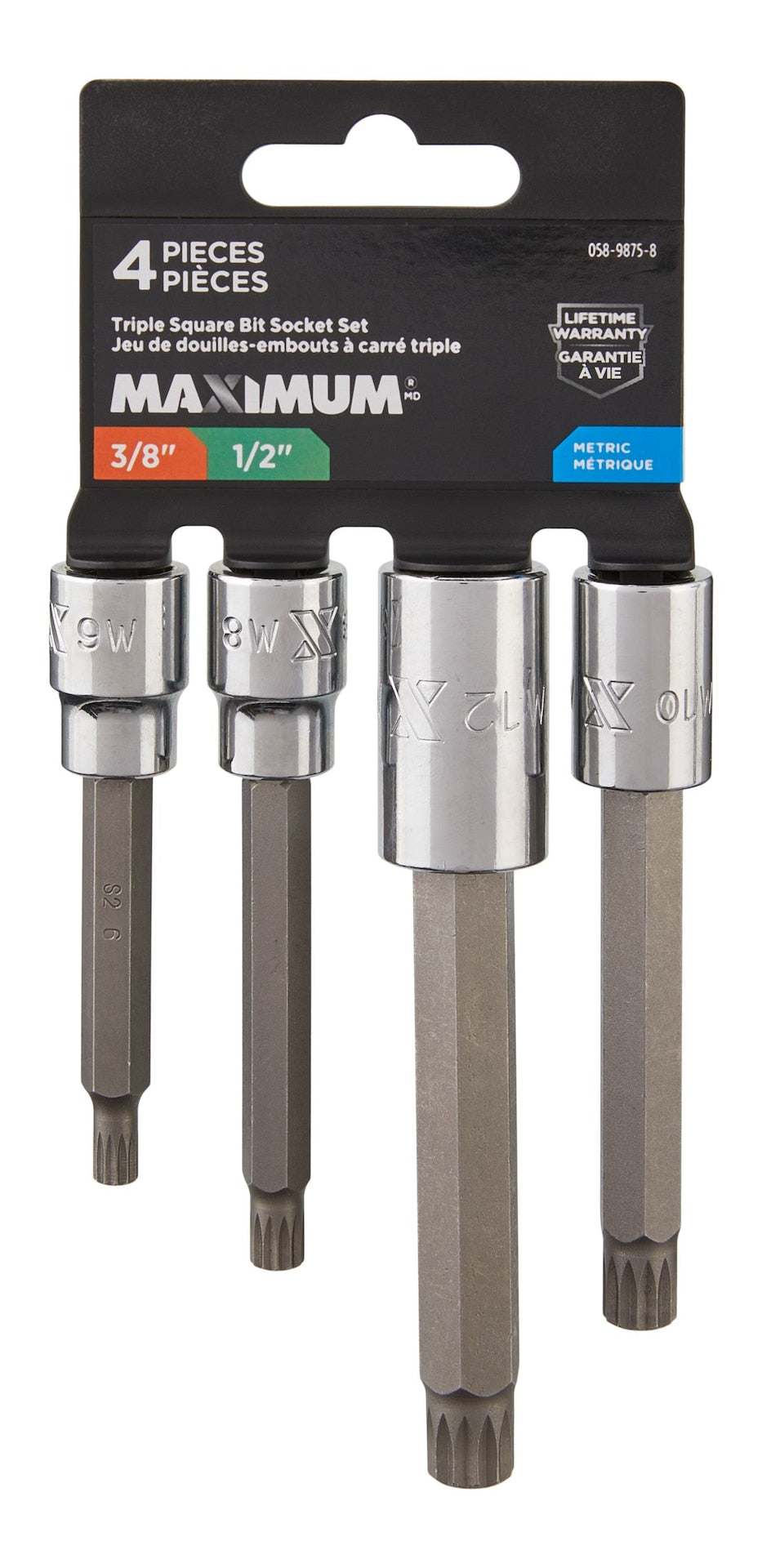 Extra Long Shank Triple Square Bit Socket Set, 4-pc X3Y8 - product image 3