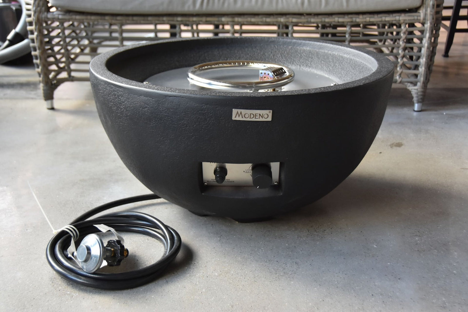 Jefferson Round Gas Fueled Outdoor Fire Bowl with PVC Cover, 40,000 BTUs, 13.7-in I6G1 - product image 4