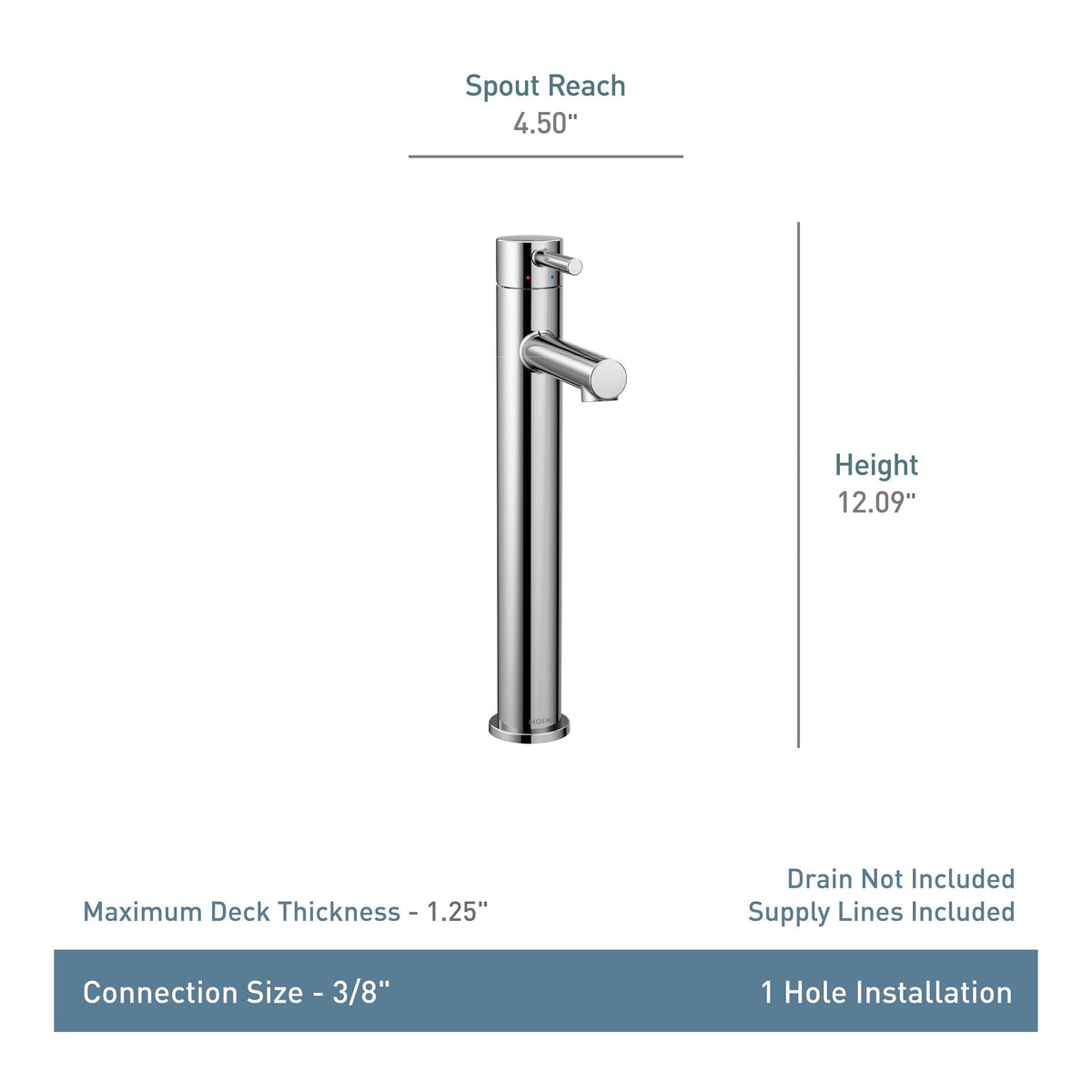 Align Single Handle High Arc Single Hole Bathroom Sink Faucet, WaterSense Certified, Brushed Nickel H6L2 - product image 2