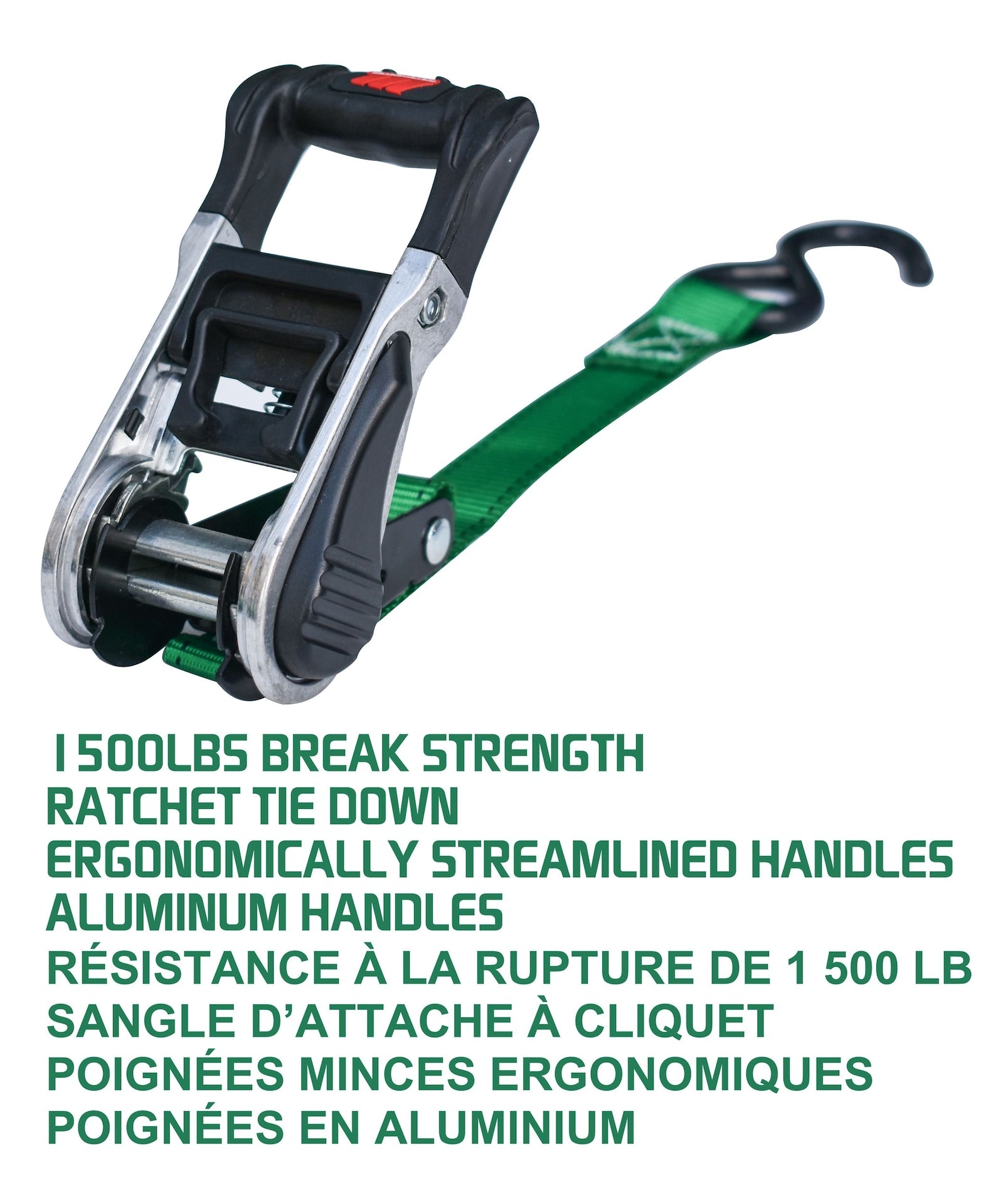 1,500-lb Ratchet Tie Down Straps, with Padded Handle, 1-in x 10-ft, 2-pk Z2M7 - product image 6