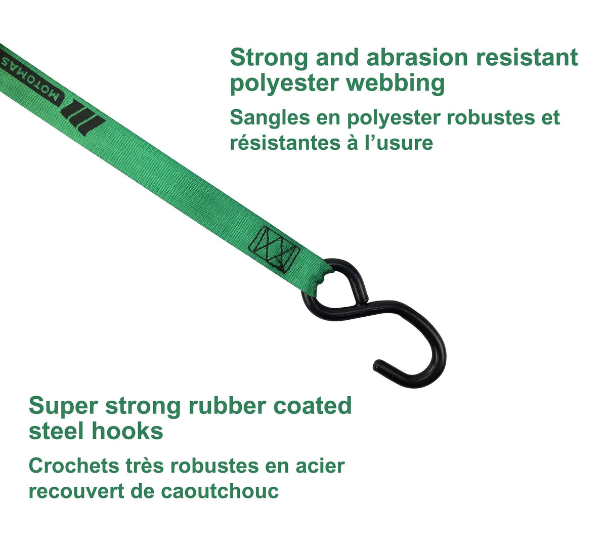 1,500-lb Rocker Ratchet Tie Down, 1-in x 15-ft, 2-pk U0B6 - product image 3