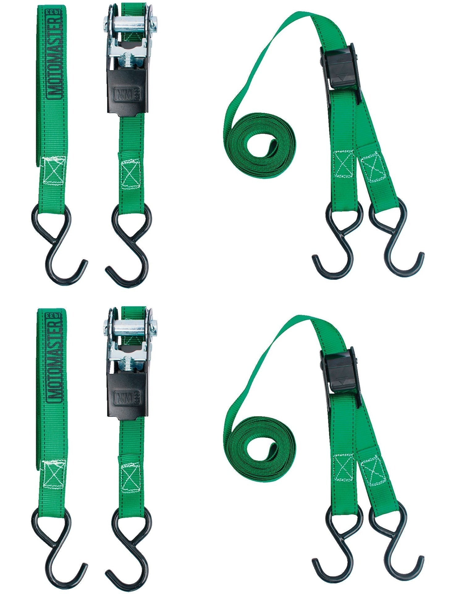 900-lb Ratchet/Cambuckle Tie-Down Straps, Non-Padded, 1-in x 10-ft, 4-pk O0G0 - product image 4