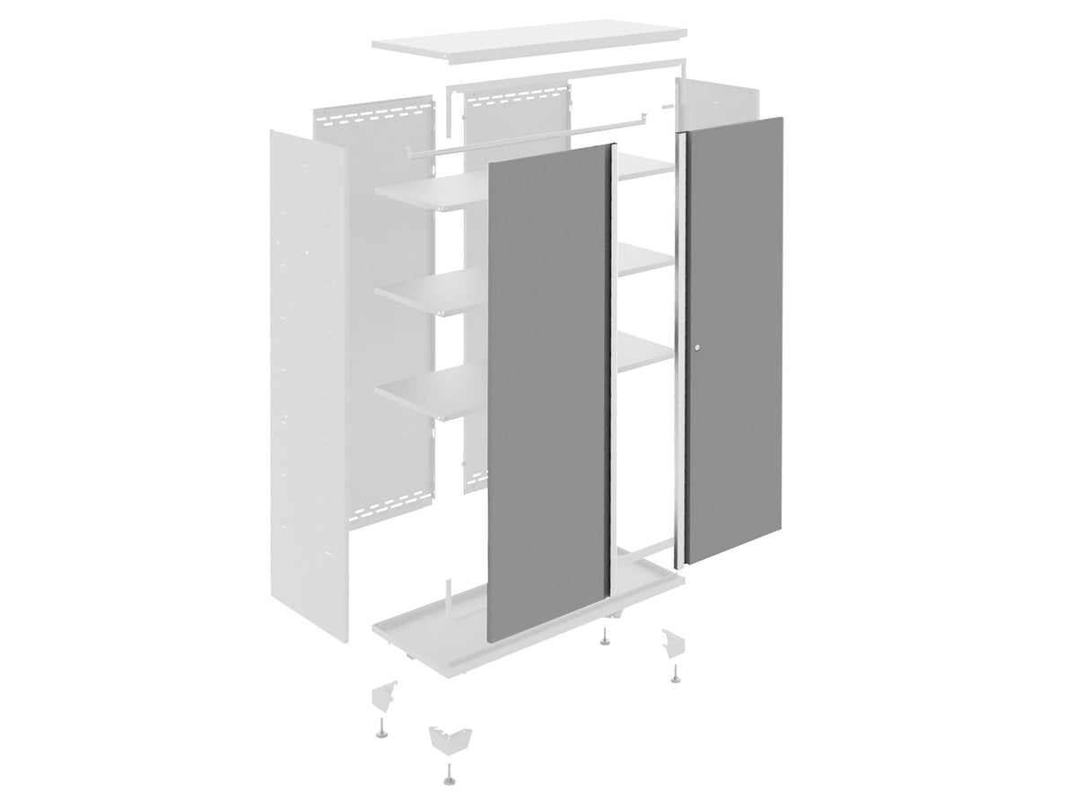 Bold Series Lockable 24-Gauge Steel RTA Storage Locker with 3 Shelves, Platinum/White, 36-in Y8Q3 - product image 3