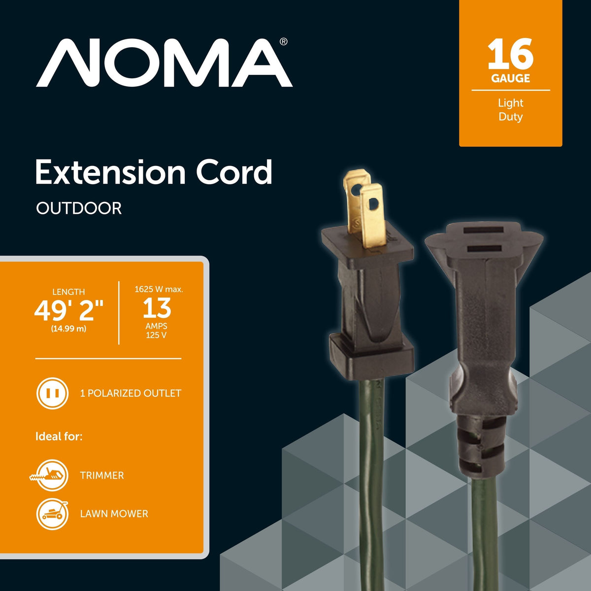 16/2 Outdoor Extension Cord, Flexible, 1 Outlet, Green C9V1 - product image 1