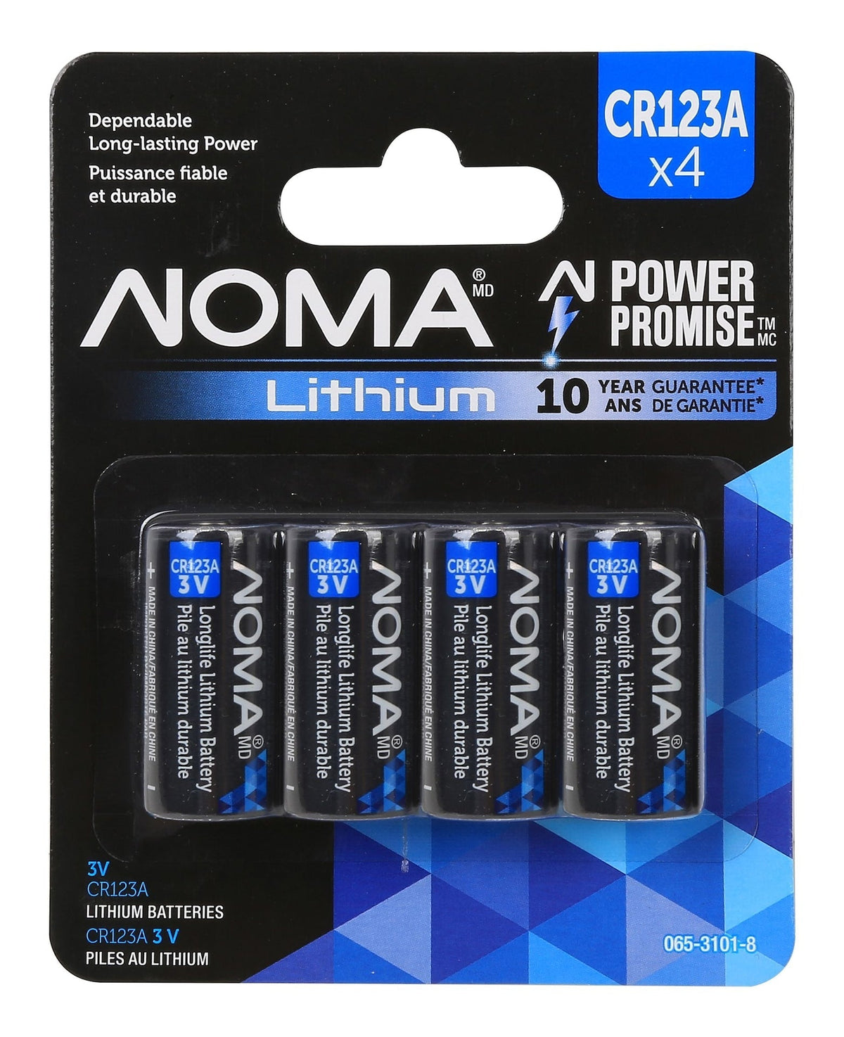 4-pk CR123 3V / 3 Volt Lithium Photo Batteries, Long Lasting U6V4 - product image 1