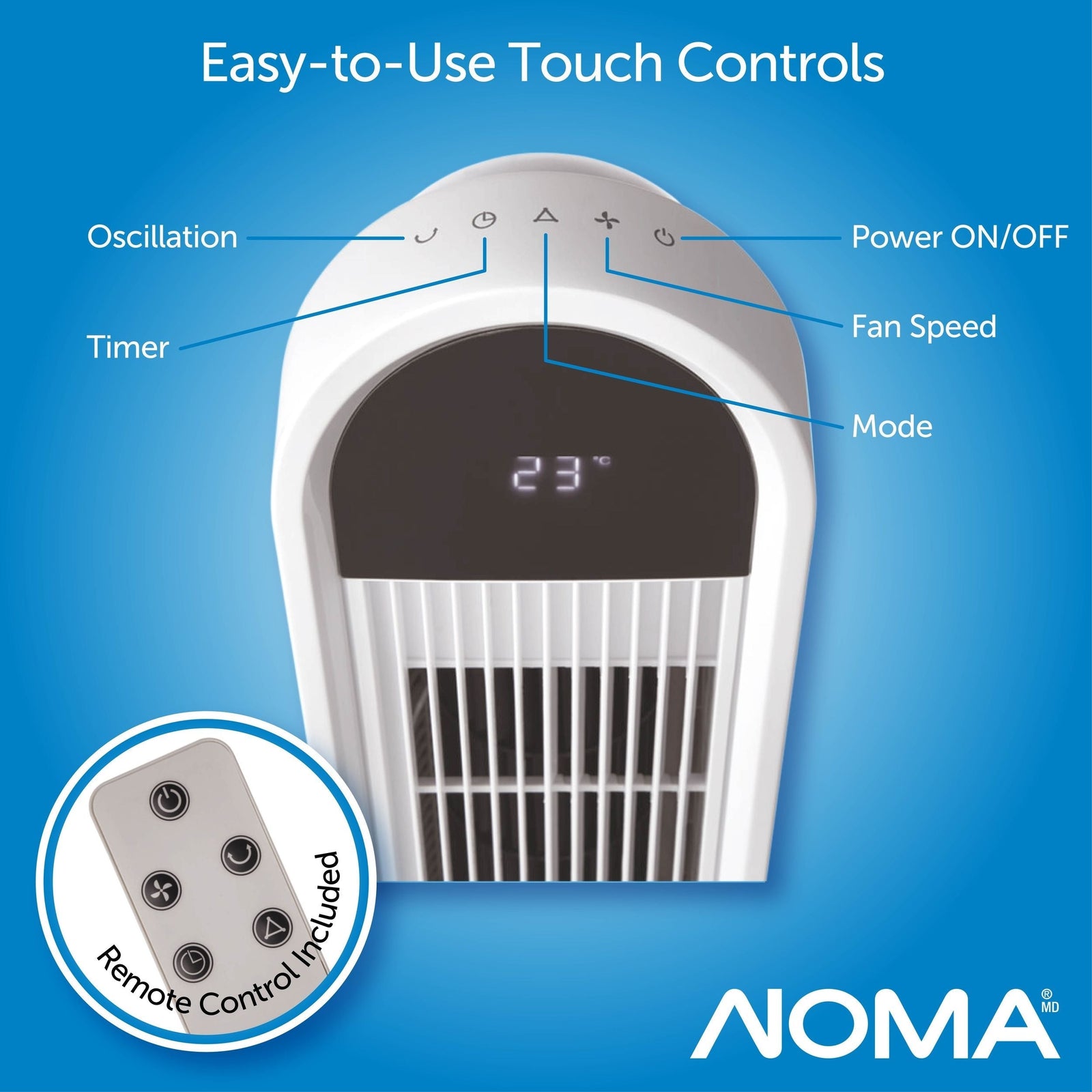 Oscillating Tower Fan, Remote Control, 3-Speed, White, 45-in T3G1 - product image 5