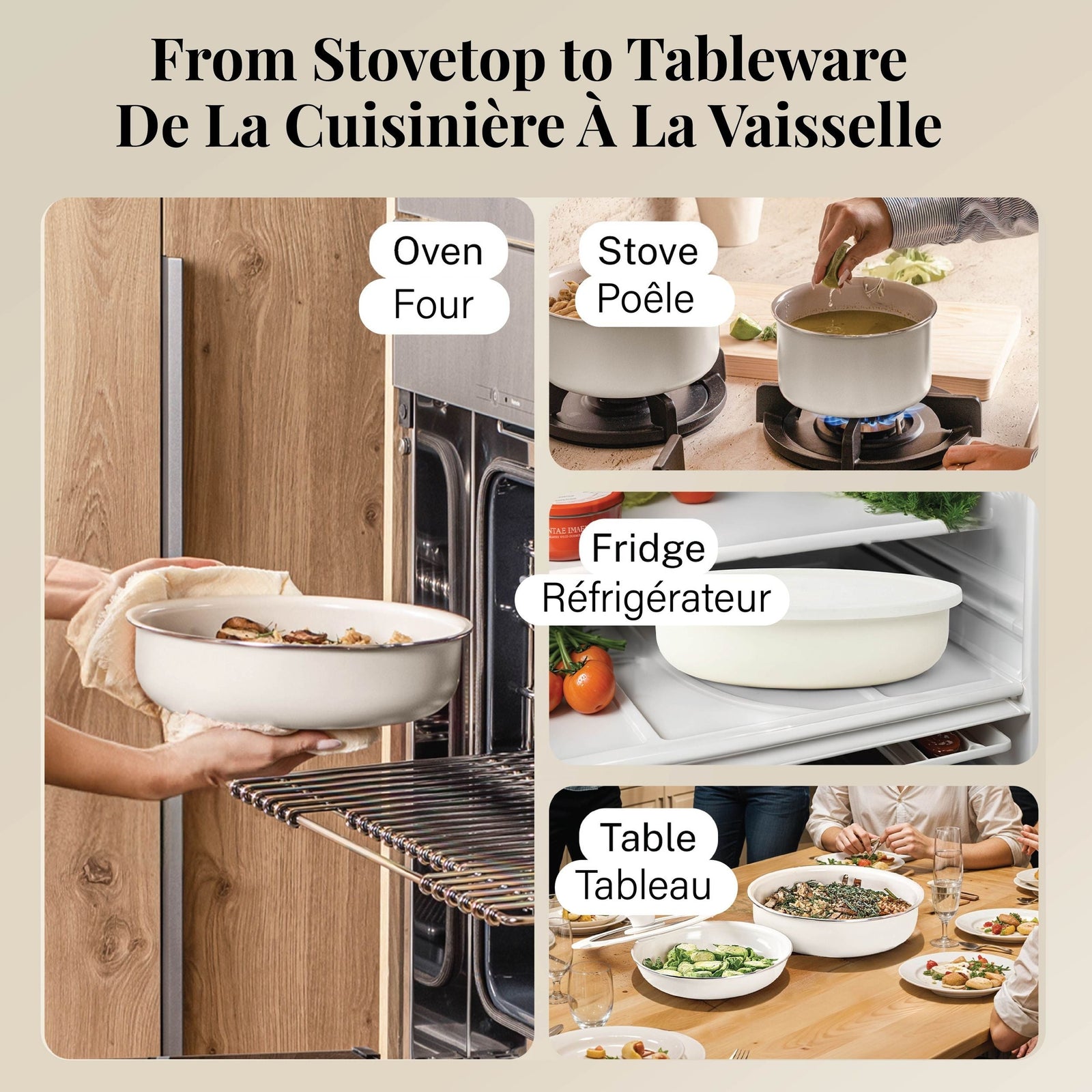 Gotham Steel Pots & Pan Set with Removable Handles, Cream, 18-pc L7X9 - product image 7