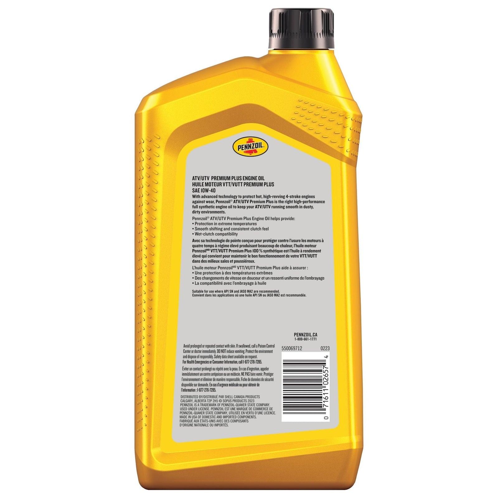 ATV/UTV Premium Plus SAE 10W40 Engine Oil, 946-mL Y5P9 - product image 2