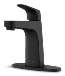 Matlock Single Handle High Arc Single Hole 4-in Centreset Bathroom Sink Faucet, Push & Seal Drain, Matte Black B0D5 - product image 1
