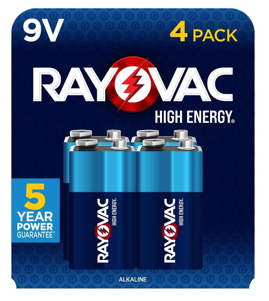 HIGH ENERGY 9V/9 Volt Alkaline Batteries, Long Lasting, All Purpose, 4-pk V7L6 - product image 2